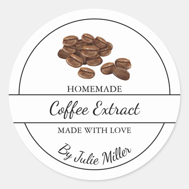 Simple Étiquette d'extraction de café fait maison (Devant)