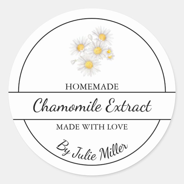 Simple Étiquette d'extraction de camomille fait ma (Devant)