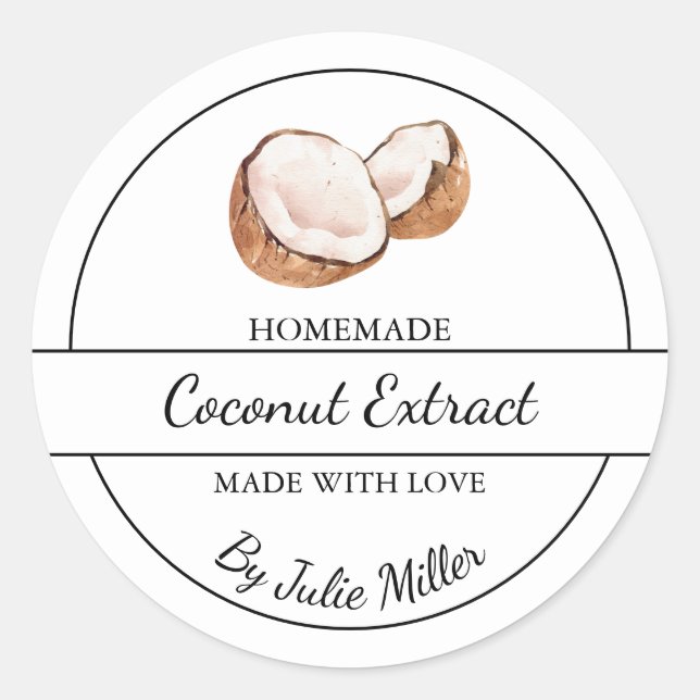 Simple Étiquette d'extraction de coco fait maison (Devant)