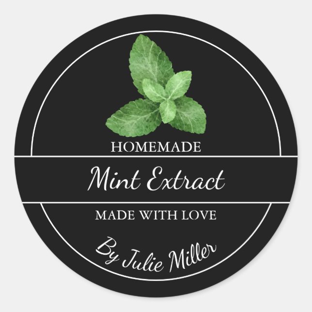 Simple Étiquette d'extraction de la menthe fait ma (Devant)