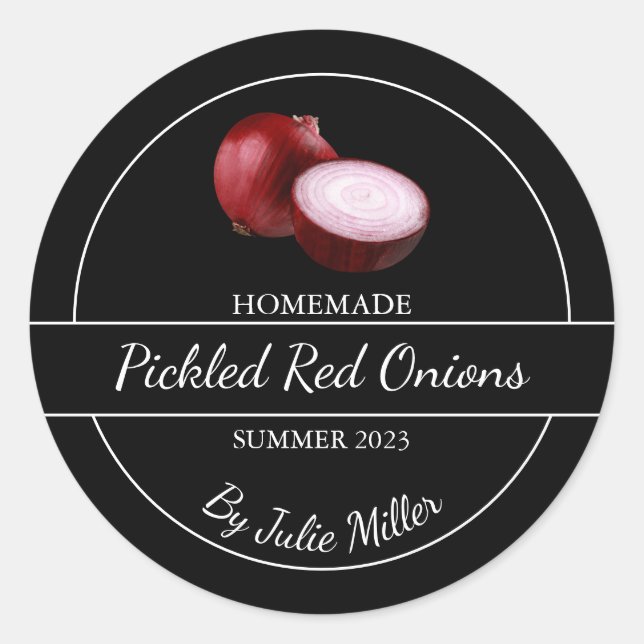 Simple Étiquette d'oignons rouges cuits maison (Devant)