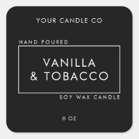 Simple Étiquette minimaliste de bougie noir et bla