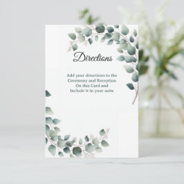 Simple Eucalyptus Directions Enclosure Card Dankeskarte