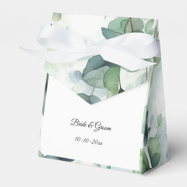 Simple Eucalyptus Wedding Geschenkschachtel (Vorderseite)
