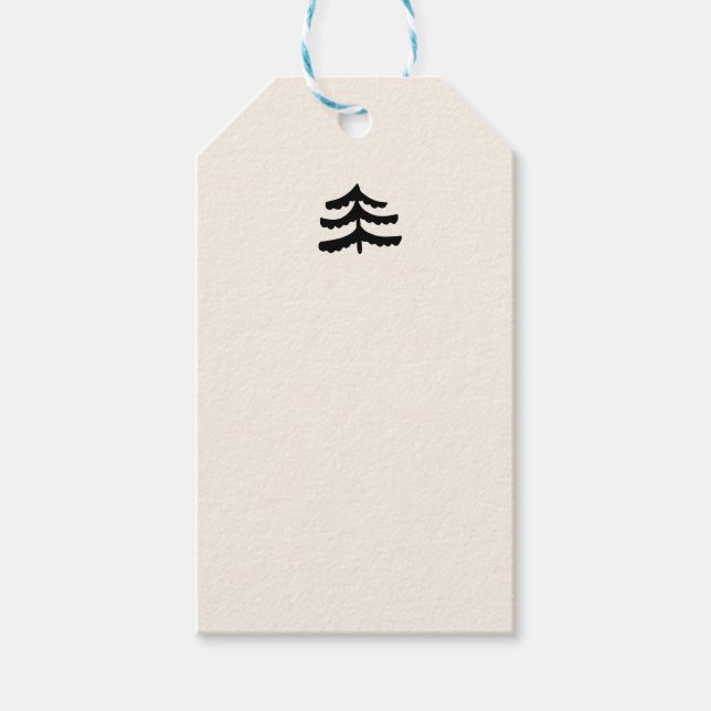 Simple Evergreen Geschenkanhänger (Vorderseite)