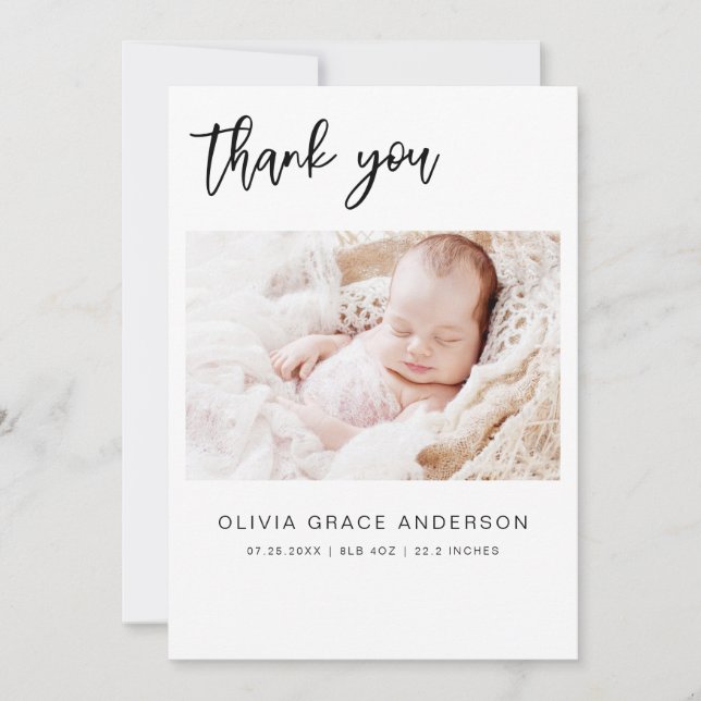 Simple Faire-part bébé photo Collage moderne (Devant)