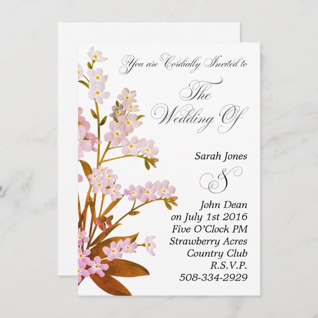 simple faire-part de mariage (Devant / Derrière)