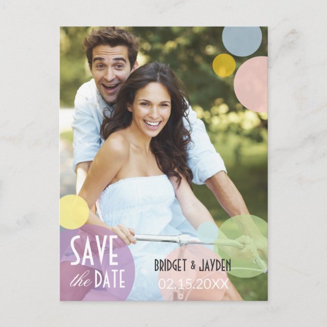 Simple Faire-Part de Mariage avec Photo et Bulles (Devant)