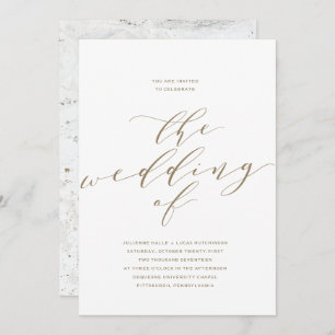 Simple Faire-part de mariage de calligraphie roman