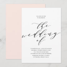 Simple Faire-part de mariage de calligraphie roman