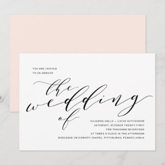 Simple Faire-part de mariage de calligraphie roman