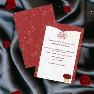 Simple Faire-part de mariage de coeur rouge romant