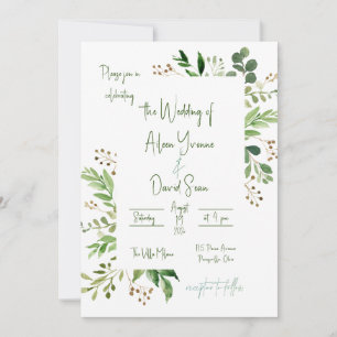 Simple Faire-part de mariage de verdure irlandaise