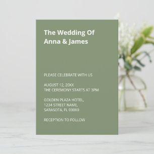 Simple Faire-part de mariage Vert De Sage Moderne