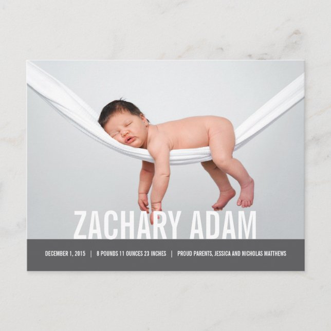 SIMPLE Faire-part de naissance moderne (Devant)