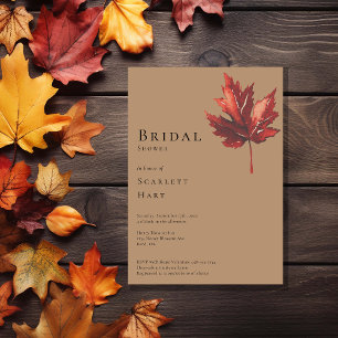 Simple Fall Leaf Terracotta Wedding Brautparty Einladung