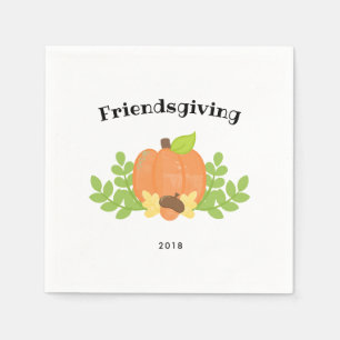 Simple Fall Pumpkin Friendsgiving Dinner Serviette