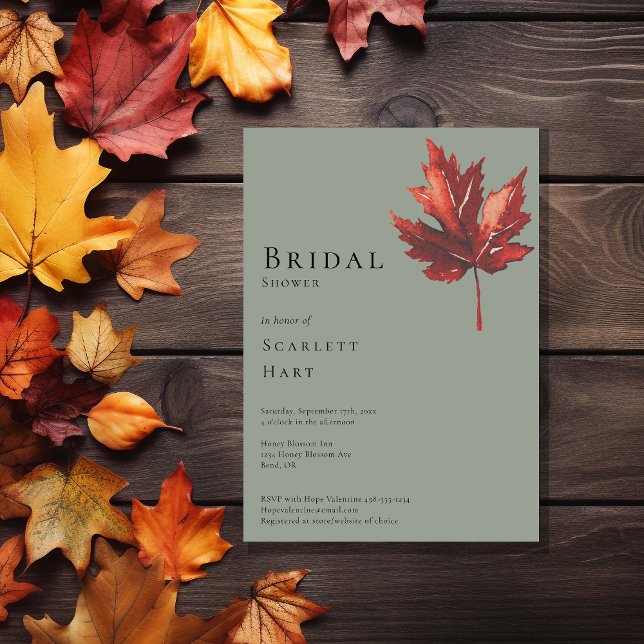 Simple Fall Sage Green Wedding Brautparty Einladung (Von Creator hochgeladen)