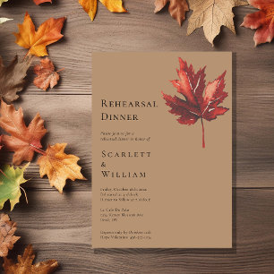 Simple Fall Terracotta Hochzeit Probe Dinner Einladung