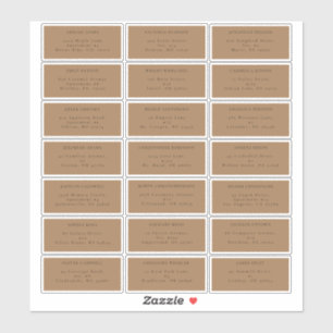 Simple Fall Terracotta Wedding Guest Address Label