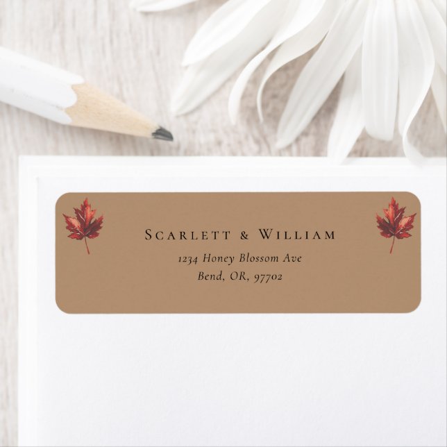 Simple Fall Terracotta Wedding Rücksendeadresse (Insitu)