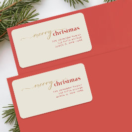 Simple Family Christmas Holiday Return Address Adressaufkleber
