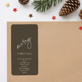 Simple Family Merry Christmas Return Address Adressaufkleber