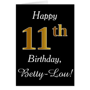 Simple Faux Gold 11e anniversaire + Carte de nom p