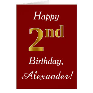 Simple Faux Gold 2e anniversaire + Carte de nom pe