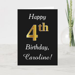 Simple Faux Gold 4e anniversaire + Carte de nom pe