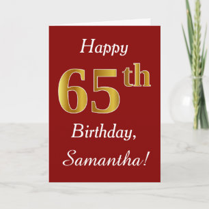 Simple Faux Gold 65e anniversaire + Carte de nom p
