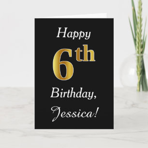 Simple Faux Gold 6e anniversaire + Carte de nom pe