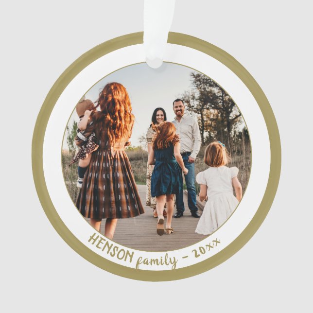 Simple Festif Golden Christmas Family Photo (devant)