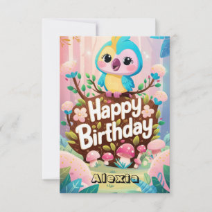 Simple Fiesta Parrot Digital Geburtstag Karte