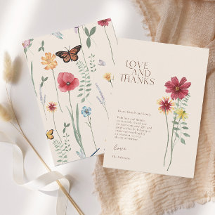 Simple Fleur sauvage Coloré Amour Et Merci Mariage