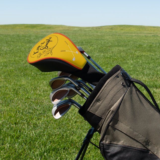 Simple Floral Elegant Custom Golf Club Headcover (In SItu)