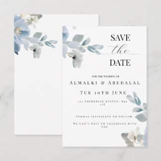 Simple Floral Enregistrer la carte Mariage Date