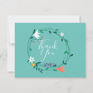 Simple Floral Garland Business Carte de remercieme