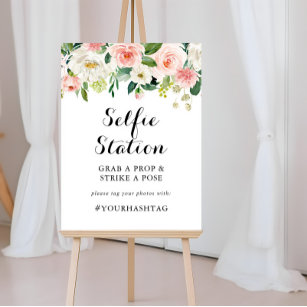 Simple Floral Green Foliage Selfage Station Sign Poster