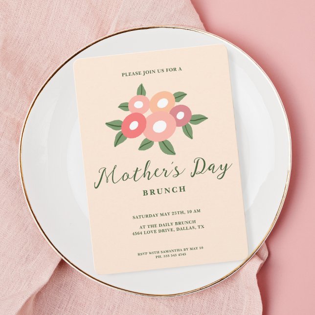 Simple Floral Mothers Day Brunch Invitation (Créateur téléchargé)