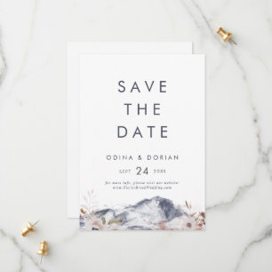Simple Floral Mountain Enregistrer la carte Date