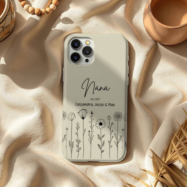 Simple Floral Nana Custom Title Case-Mate iPhone Hülle (Von Creator hochgeladen)