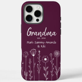 Simple Floral Nana Custom Title iPhone 16 Pro Max Hülle