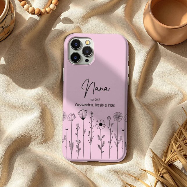 Simple Floral Nana Custom Title iPhone 16 Pro Max Hülle (Von Creator hochgeladen)