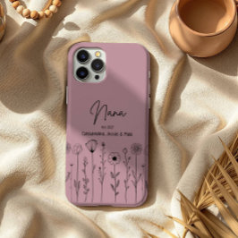 Simple Floral Nana Custom Title iPhone 16 Pro Max Hülle