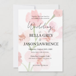 Simple flower Black & White Wedding Invitation Einladung