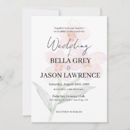 Simple flower Black & White Wedding Invitation Einladung