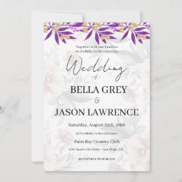 Simple flower Black & White Wedding Invitation Einladung