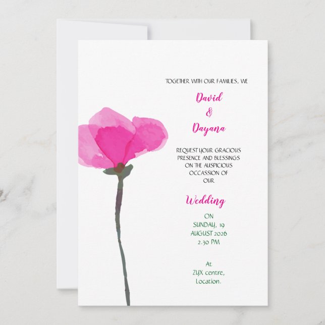 Simple flower save the date (Vorderseite)