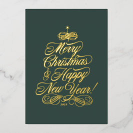 Simple Foil Christmas Card in Green Folien Feiertagskarte